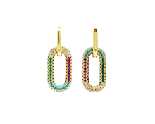 Lade das Bild in den Galerie-Viewer, AB Gold Rainbow Ohrringe - ABvintage