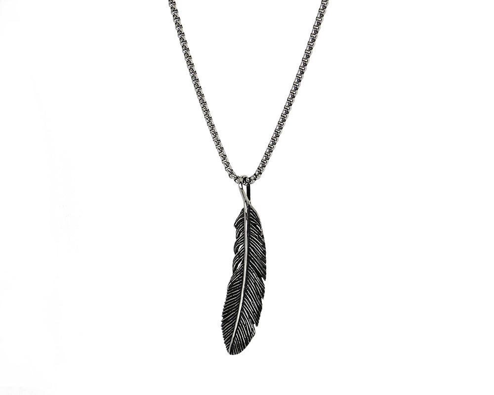 AB Feather Chain - Halskette mit Anhänger - ABvintage