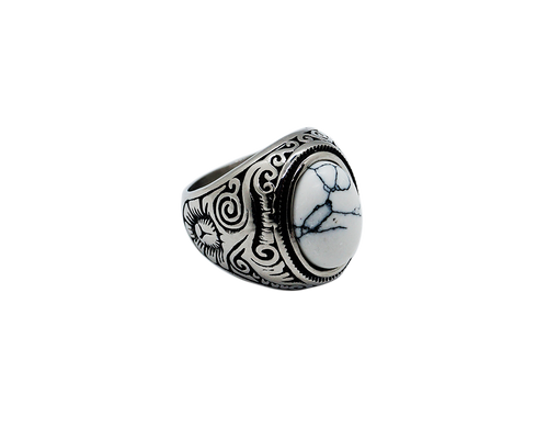 AB Onyx White Ring - ABvintage
