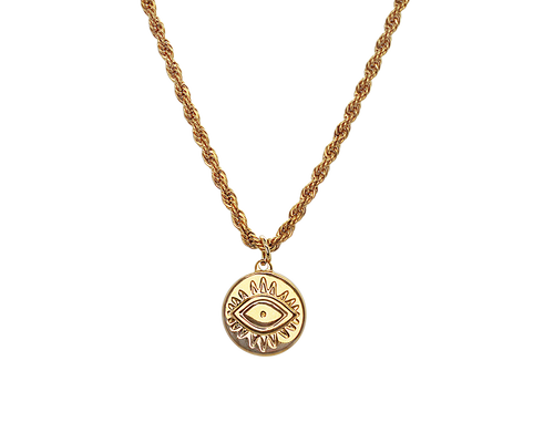 AB Retro Eye Gold - Halskette mit Anhänger - ABvintage