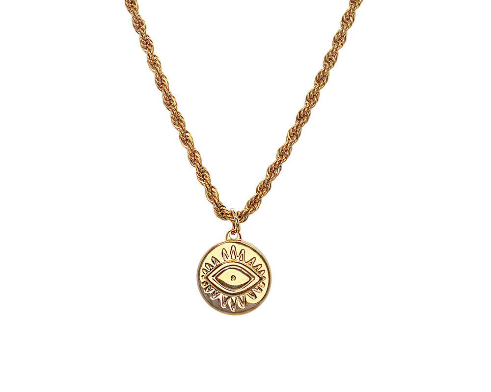 AB Retro Eye Gold - Halskette mit Anhänger - ABvintage